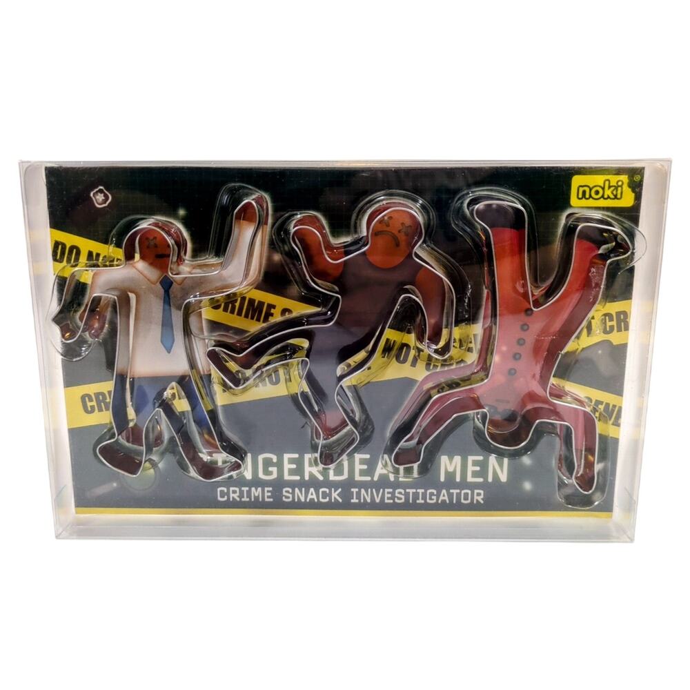 Noki Gingerdead Men Cookie Cutters Set of 3 Crime Scene Baking Halloween Fun